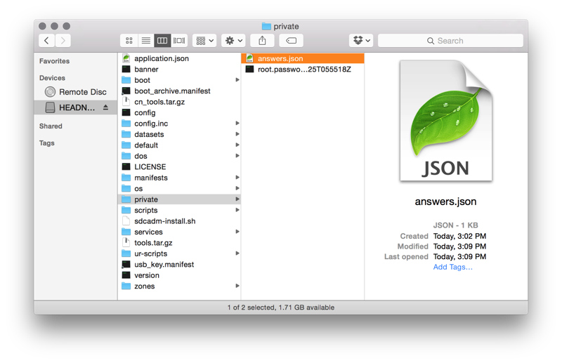 answers.json in USB stick