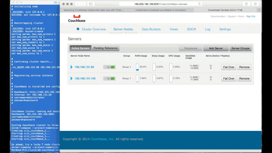 Couchbase manages its own storage, effectively making it stateless