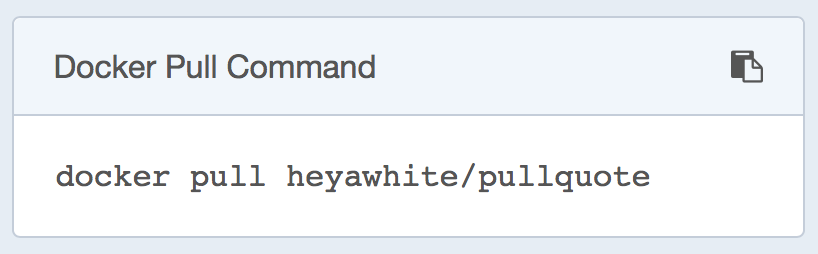 The Docker pull command for your app.