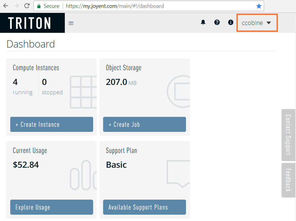 Location of Triton Account Summary page